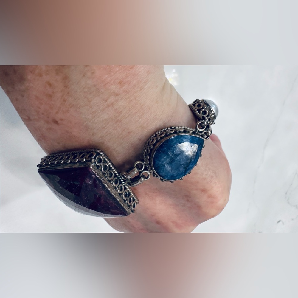 Statement, Chunky Solid .925 Semiprecious Stone B… - image 4